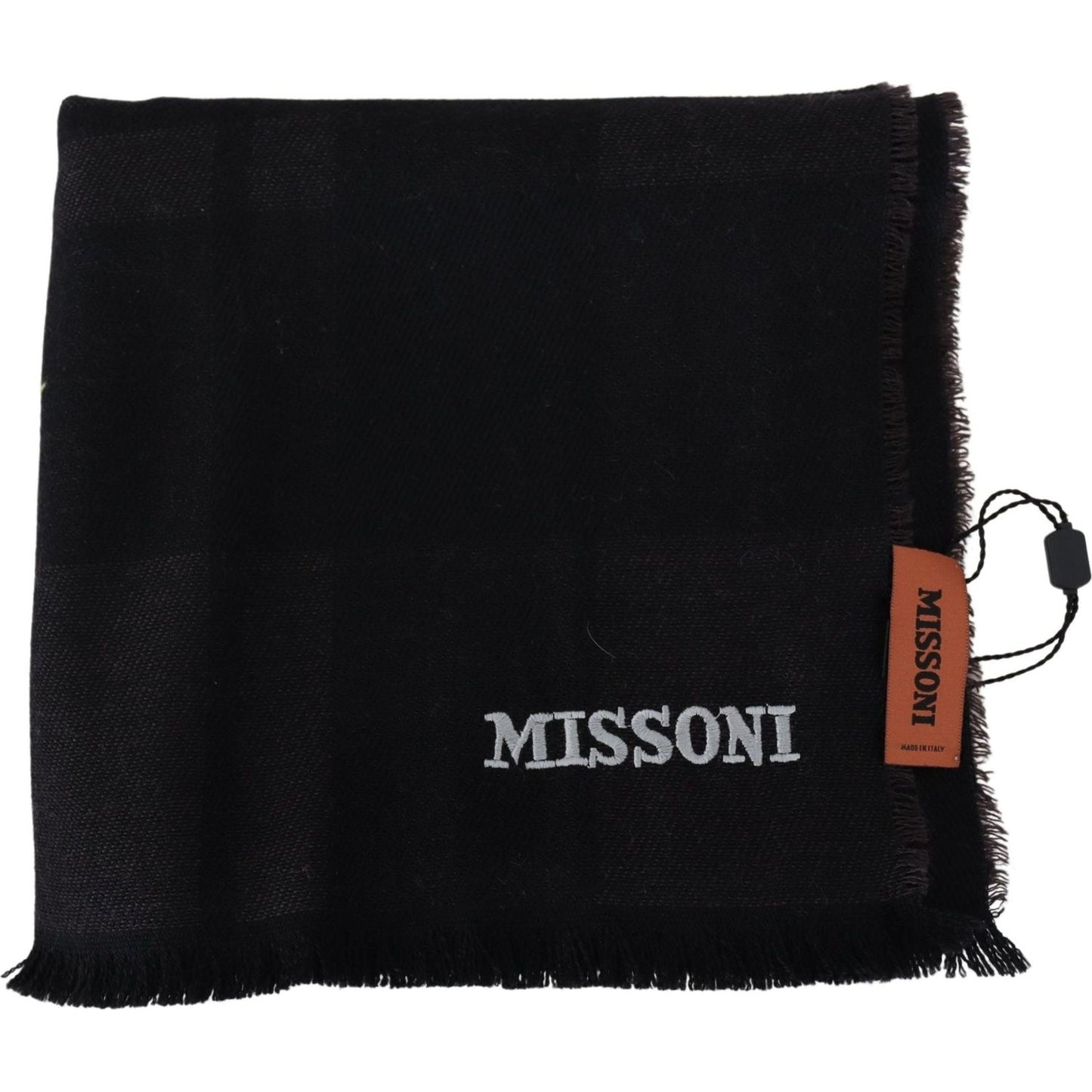 Missoni Black 100% Wool Unisex Neck Wrap Scarf 1728,67345645728,Accessories,Black,Material: 100% Wool,Men,Men - Accessories,Missoni,New with tags,Scarves - Accessories,Scarves - Men - Accessories,Scarves - Scarves - Accessories