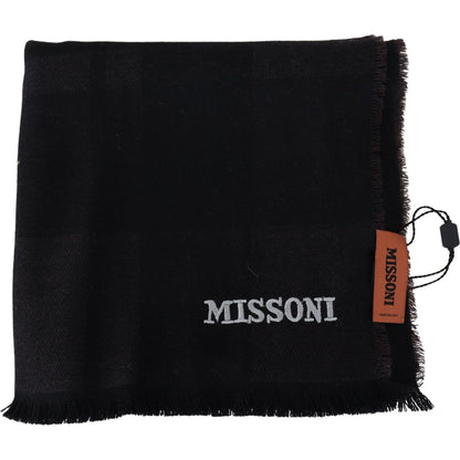 Missoni Black 100% Wool Unisex Neck Wrap Scarf 1728,67345645728,Accessories,Black,Material: 100% Wool,Men,Men - Accessories,Missoni,New with tags,Scarves - Accessories,Scarves - Men - Accessories,Scarves - Scarves - Accessories