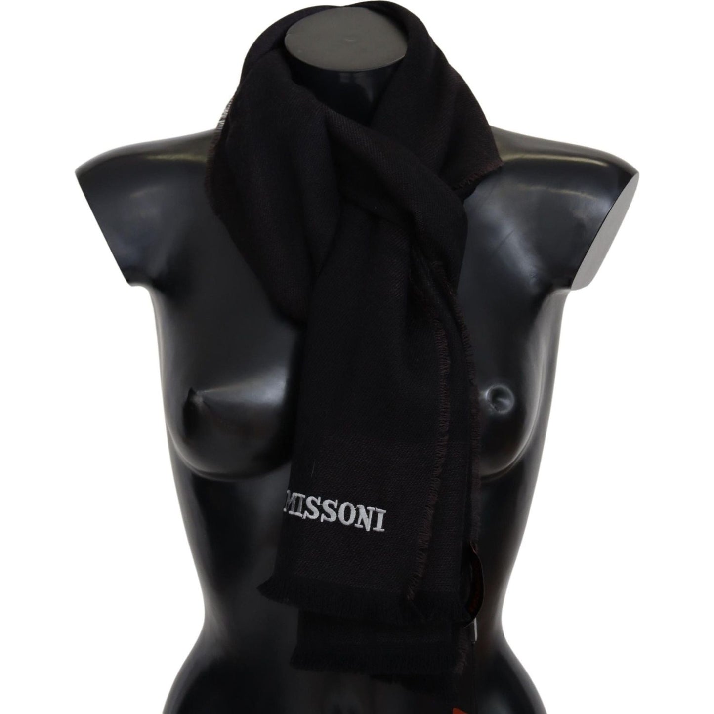Missoni Black 100% Wool Unisex Neck Wrap Scarf 1728,67345645728,Accessories,Black,Material: 100% Wool,Men,Men - Accessories,Missoni,New with tags,Scarves - Accessories,Scarves - Men - Accessories,Scarves - Scarves - Accessories
