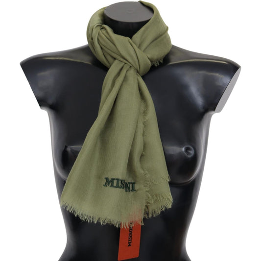Missoni Green Cashmere Unisex Neck Wrap Scarf Missoni