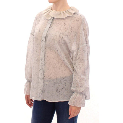 Vika Gazinskaya Blue Cotton Blouse Tunic Vika Gazinskaya