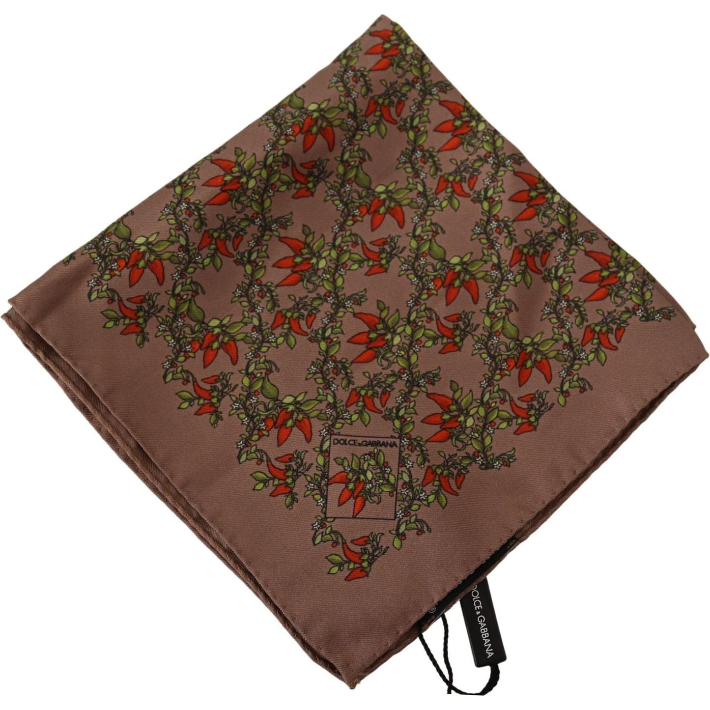 Dolce & Gabbana Brown Carrots Print Silk Handkerchief 1728,67345645728,Accessories,Brown,Dolce & Gabbana,Handkerchief - Men - Accessories,Material: 100% Silk,Men,Men - Accessories,New with tags,Pocket Squares - Ties and Formal Accessories - Accessories,Ti