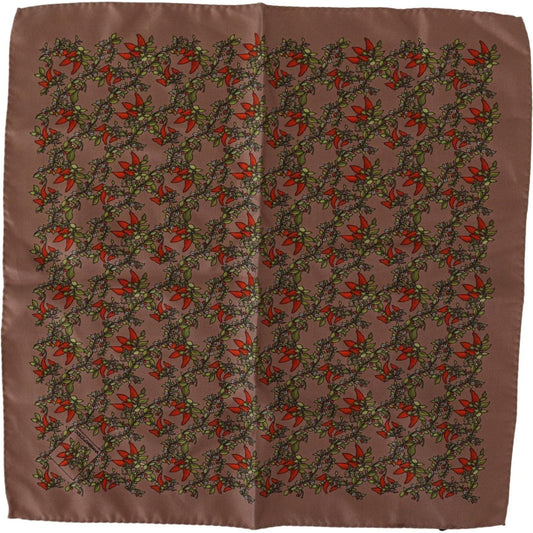 Dolce & Gabbana Brown Carrots Print Silk Handkerchief Dolce & Gabbana