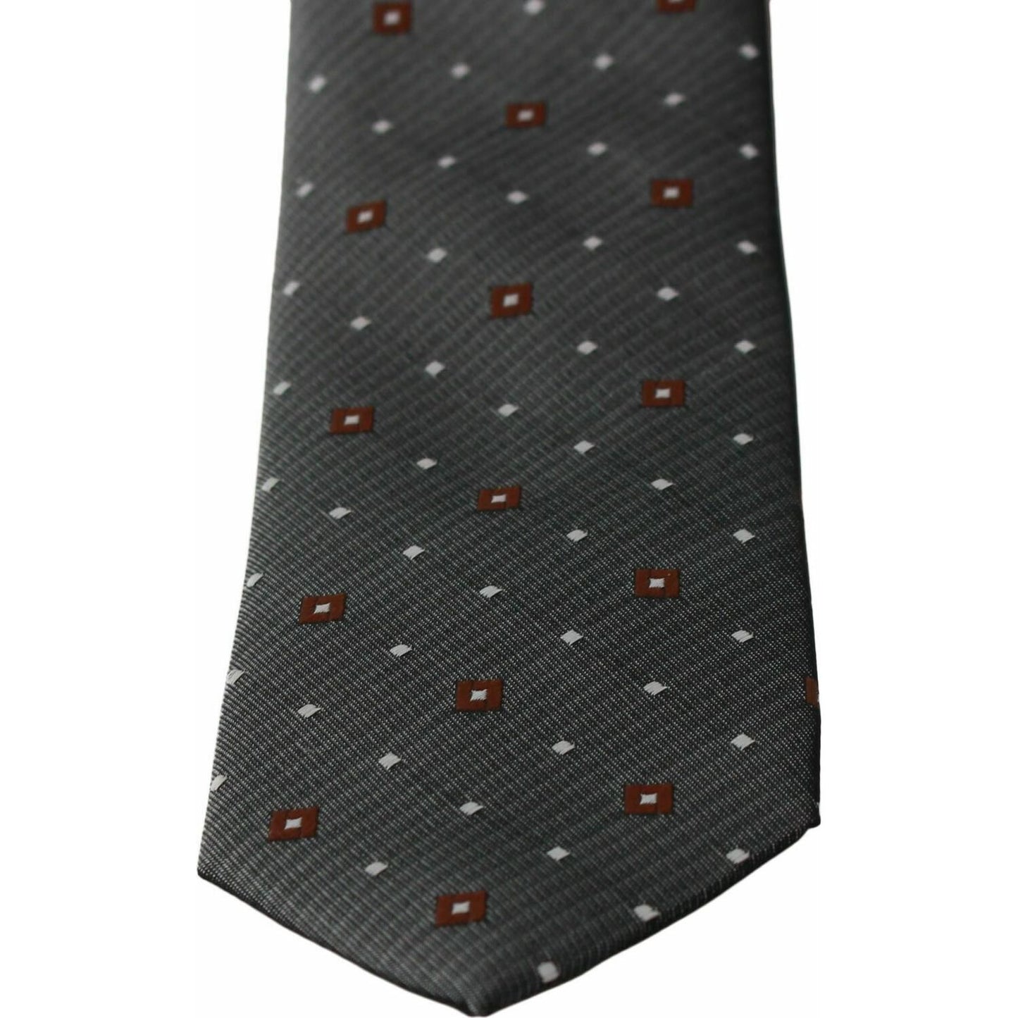 Dolce & Gabbana Gray Patterned Classic Mens Slim Necktie Dolce & Gabbana