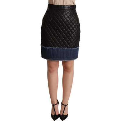 Dolce & Gabbana Black Quilted Leather Mini Skirts Dolce & Gabbana