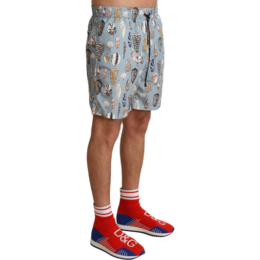 Dolce & Gabbana Blue Seashell Beachwear Swimwear Shorts BIK1493 -IT3