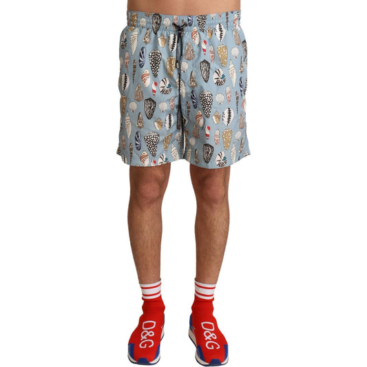 Dolce & Gabbana Blue Seashell Beachwear Swimwear Shorts BIK1493 -IT3