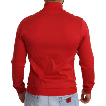 Dolce & Gabbana Red DG Motor Club Zipper Stretch Sweater