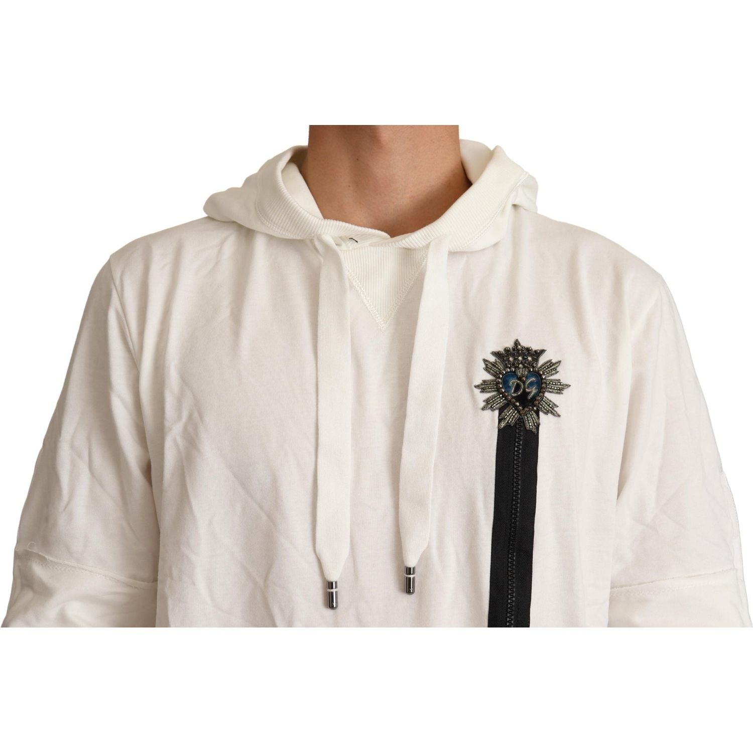 Dolce & Gabbana White Hooded Limited Edition Sweater