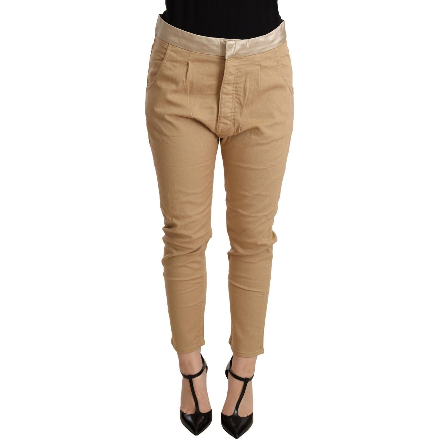 CYCLE Beige Mid Waist Slim Fit Skinny Stretch Trouser CYCLE