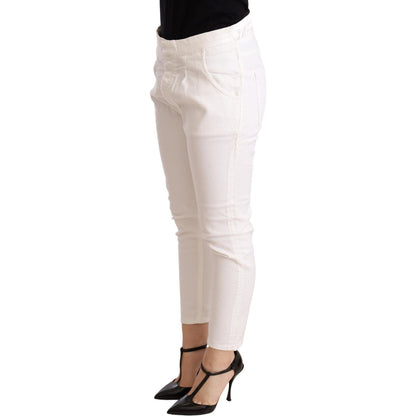 CYCLE White Mid Waist Slim Fit Skinny Cotton Stretch Trouser CYCLE