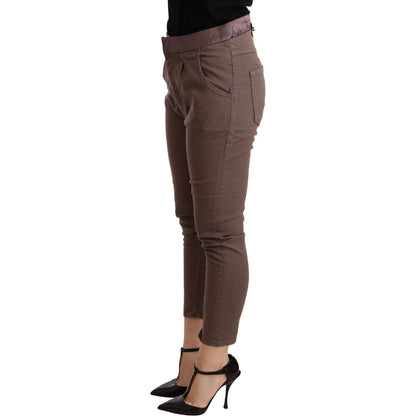 CYCLE Brown Mid Waist Cropped Skinny Stretch Trouser CYCLE