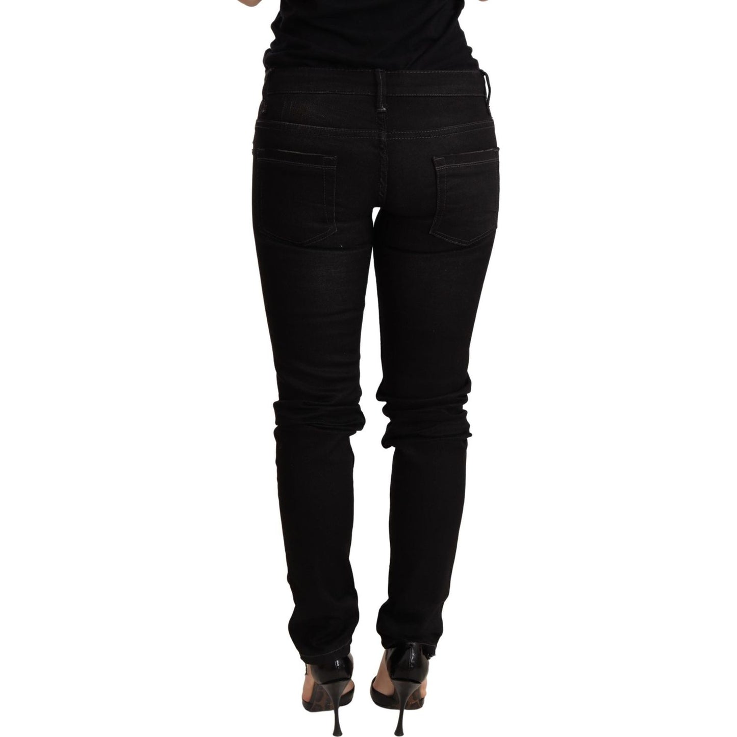 Acht Black Low Waist Skinny Denim Trouser Acht