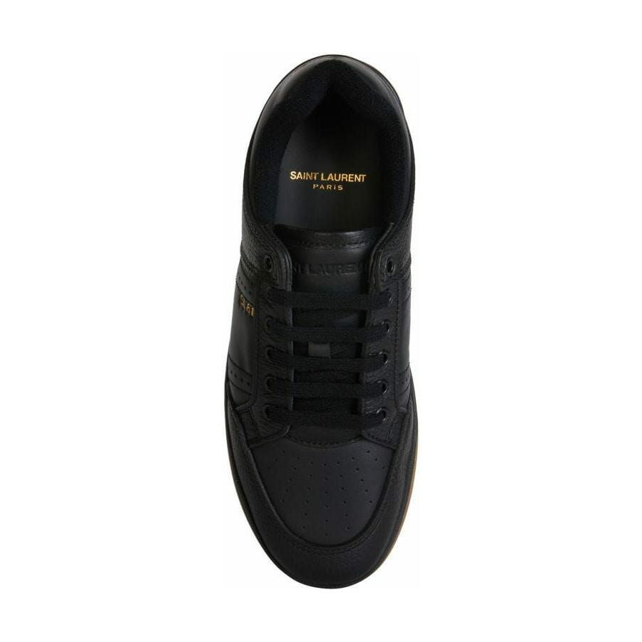 Saint Laurent Black Calf Leather Low Top Sneakers 1728,67466920096,Black,EU41/US8,Low Tops - Sneakers - Shoes,Men,Men - Shoes,New with tags,Saint Laurent,Shoes,Sneakers - Men - Shoes,Sneakers - Shoes