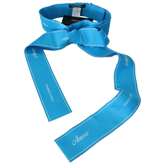 Dolce & Gabbana Blue Waist Ribbon Wide Bow Belt BEL60571-36