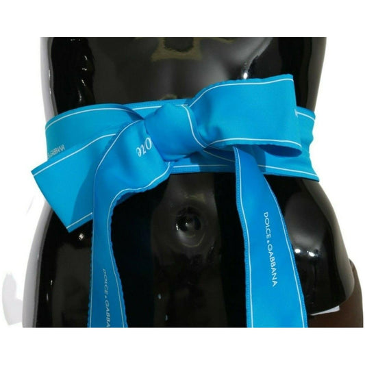 Dolce & Gabbana Blue Waist Ribbon Wide Bow Belt BEL60571-36