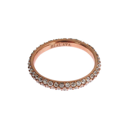 Nialaya Pink Gold 925 Silver Clear CZ Ring Nialaya