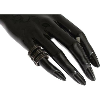 Nialaya Black CZ Rhodium 925 Silver Ring Nialaya