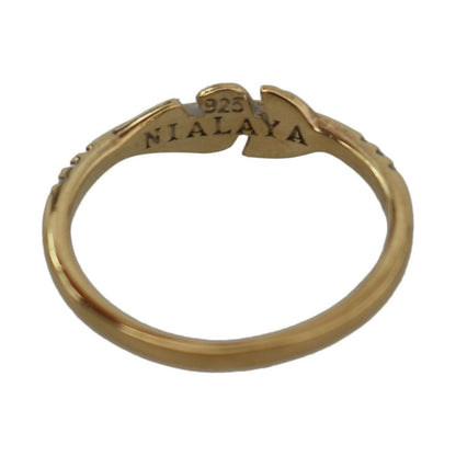 Nialaya Gold Feather Clear CZ 925 Silver Women Nialaya