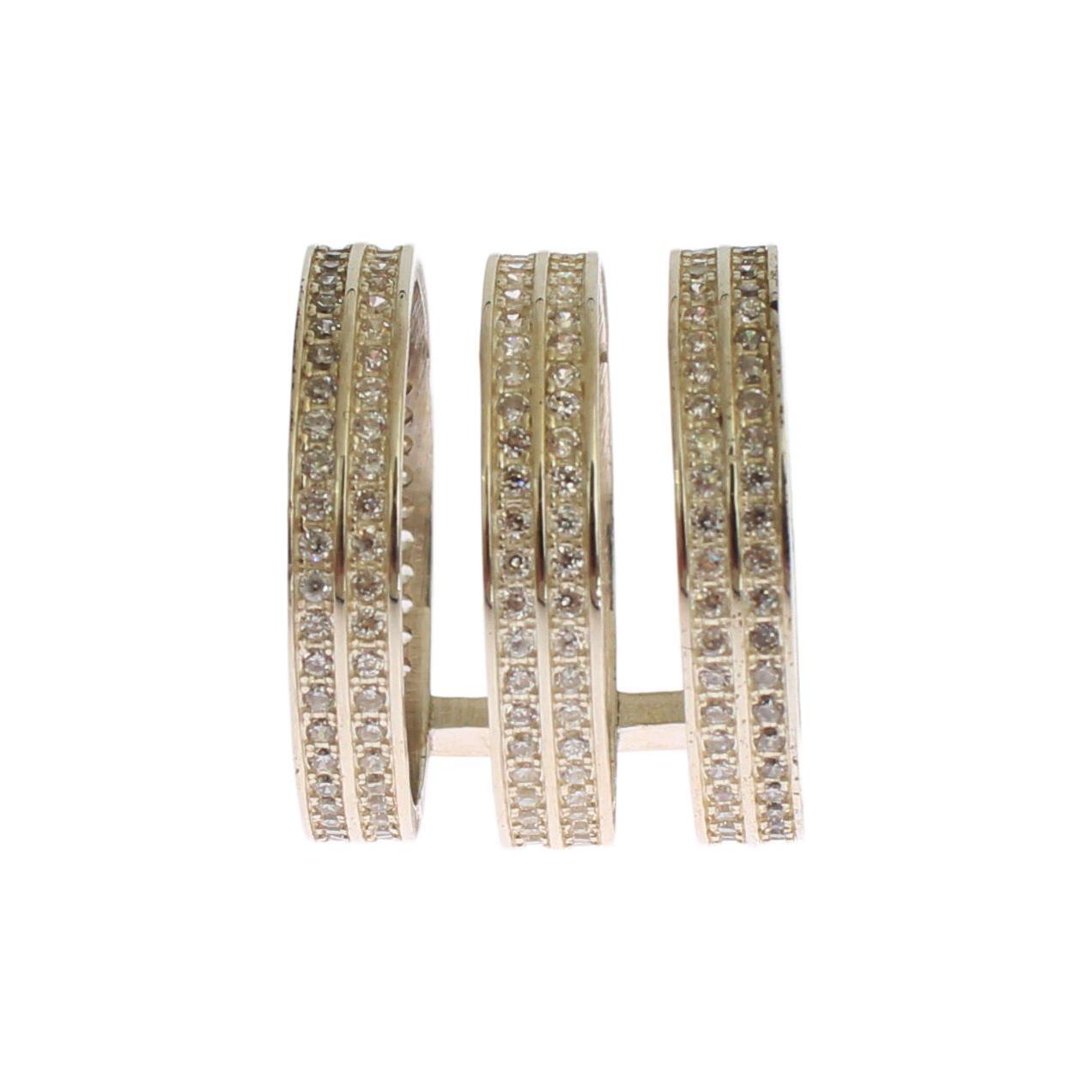 Nialaya Authentic Womens Clear CZ 925 Sterling Silver Ring