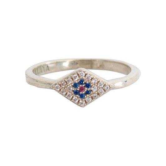Nialaya Blue Red CZ 925 Silver Womens Clear Ring Nialaya