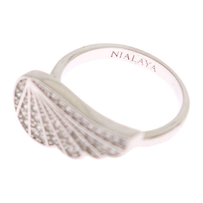Nialaya Silver Womens Wing Clear CZ 925 Silver Ring 1728,5,67345645728,Accessories,Category - Jewellery,CZ Crystals,EU51 | US5,EU53 | US6,Jewellery - Accessories,Jewelry,Material: B925 Sterling Silver,Men,New with tags,Nialaya,Rings - Jewellery - Accessor
