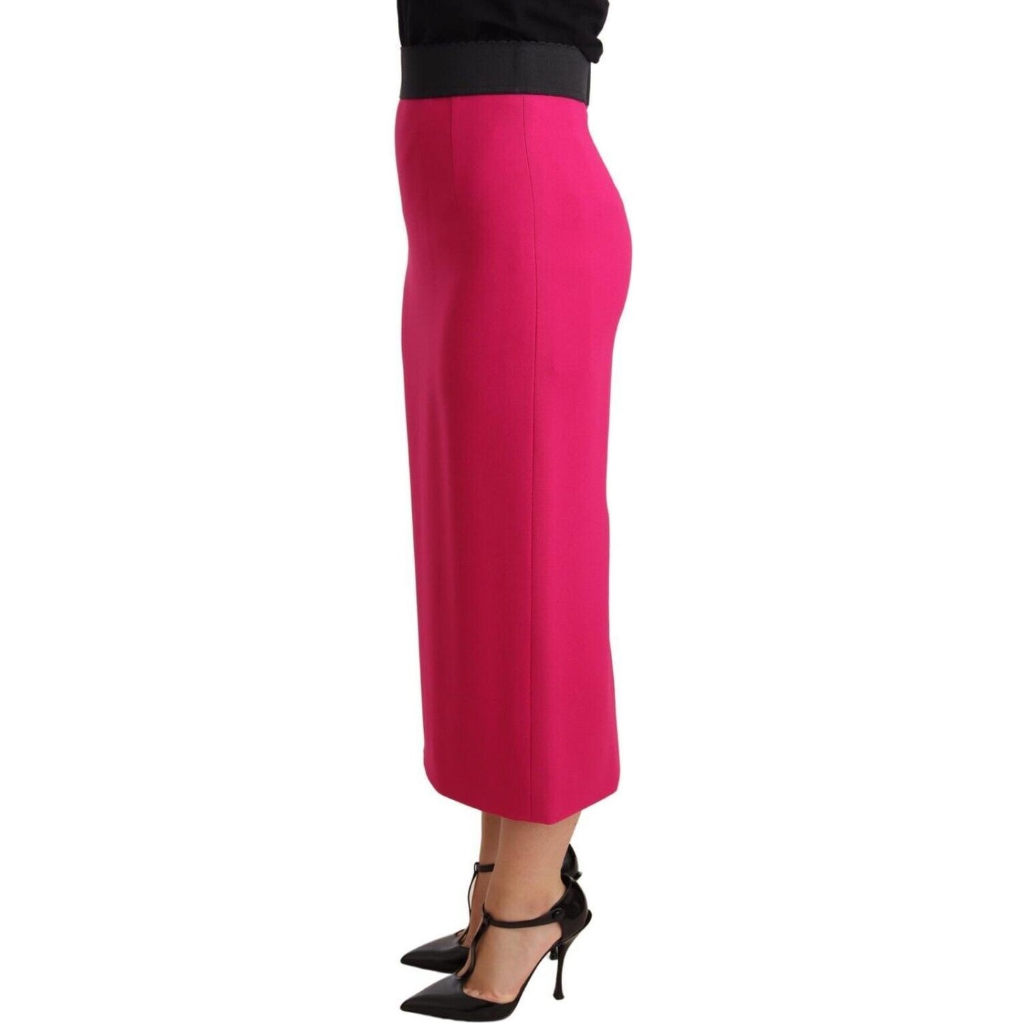 Dolce & Gabbana Pink High Waist Stretch Pencil Straight Skirt Dolce & Gabbana