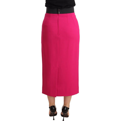 Dolce & Gabbana Pink High Waist Stretch Pencil Straight Skirt Dolce & Gabbana