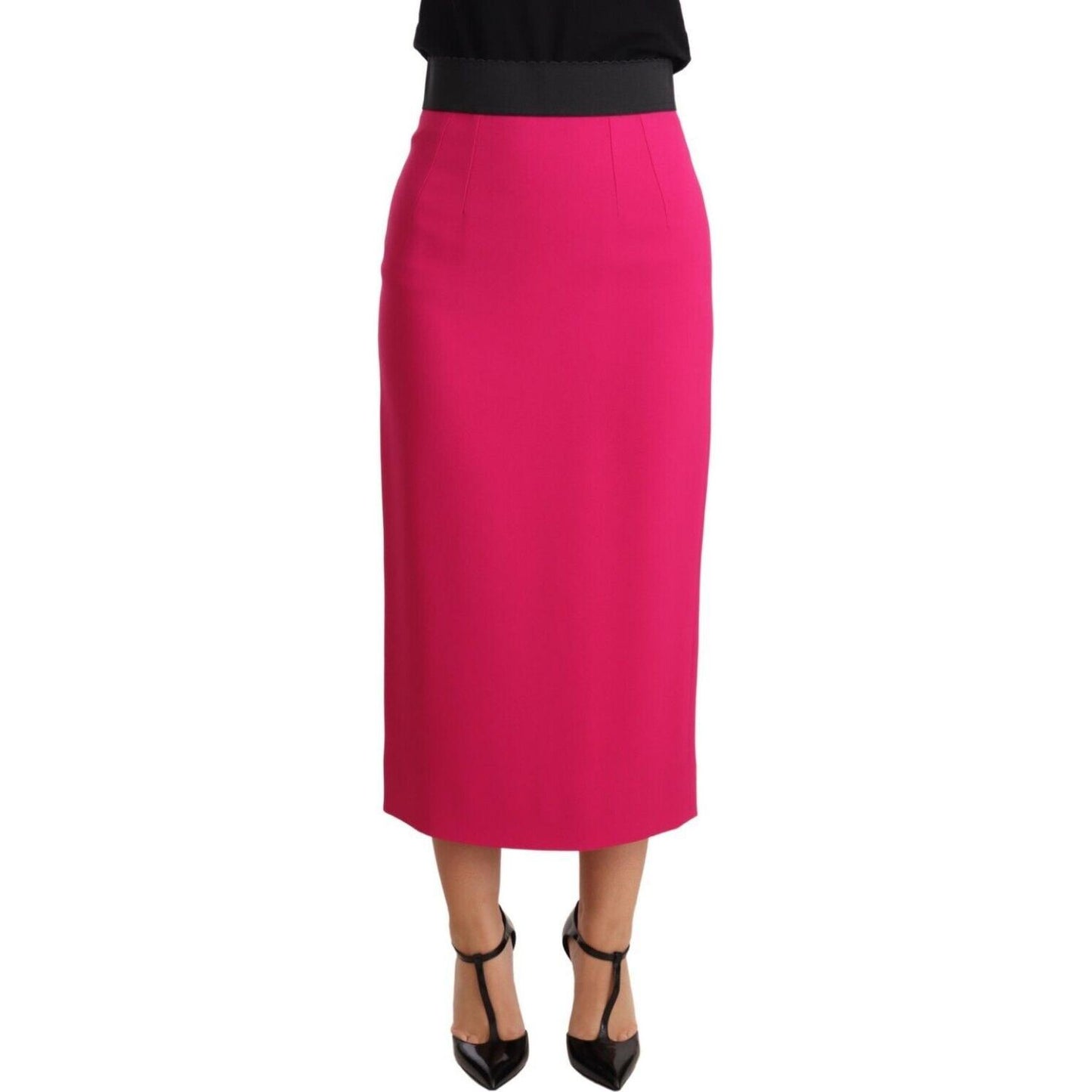 Dolce & Gabbana Pink High Waist Stretch Pencil Straight Skirt Dolce & Gabbana