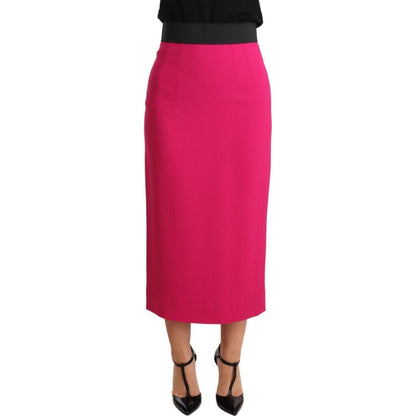 Dolce & Gabbana Pink High Waist Stretch Pencil Straight Skirt Dolce & Gabbana