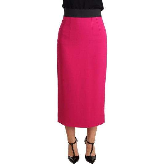 Dolce & Gabbana Pink High Waist Stretch Pencil Straight Skirt Dolce & Gabbana