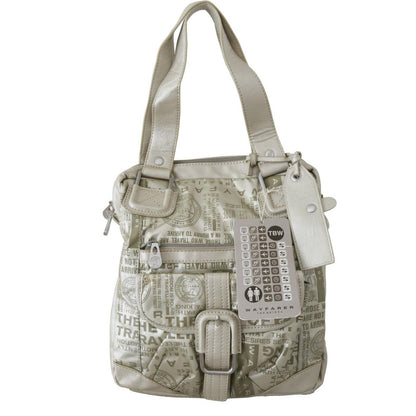 WAYFARER White Printed Handbag Shoulder Fabric Purse WAYFARER