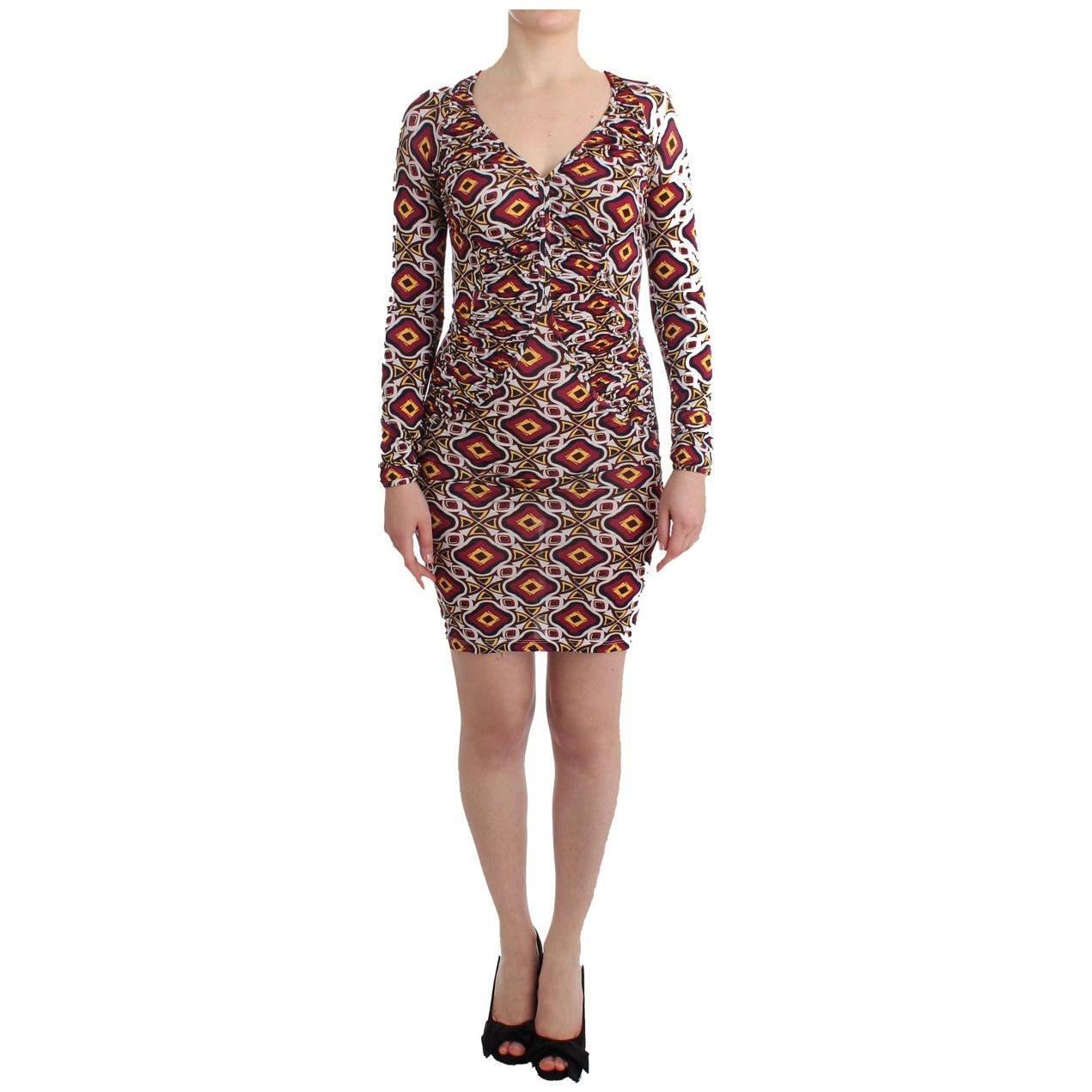 GF Ferre Multicolor Longsleeved Viscose Shift Dress GF Ferre