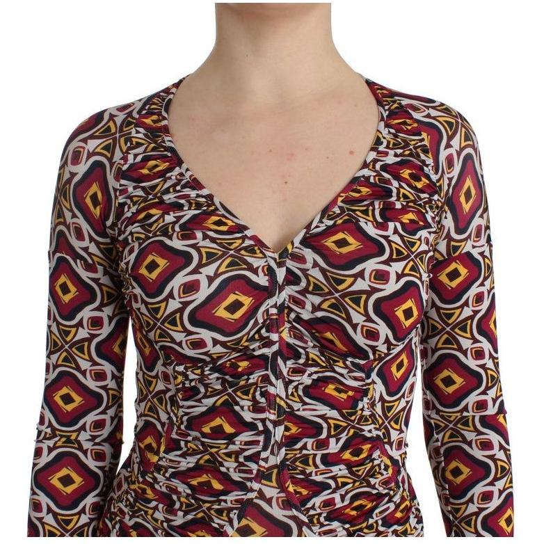 GF Ferre Multicolor Longsleeved Viscose Shift Dress GF Ferre