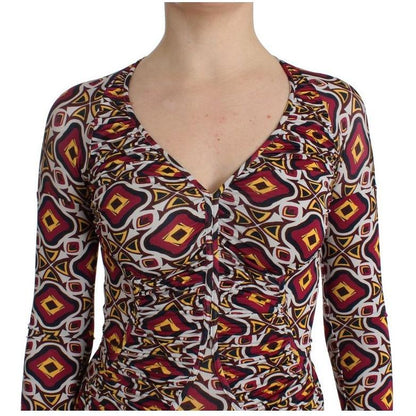 GF Ferre Multicolor Longsleeved Viscose Shift Dress GF Ferre