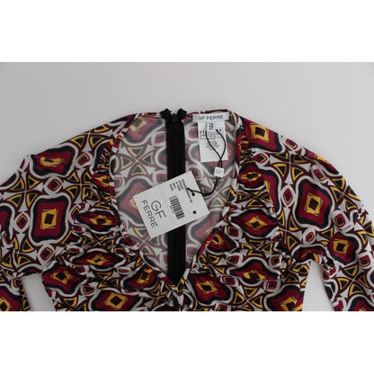 GF Ferre Multicolor Longsleeved Viscose Shift Dress GF Ferre