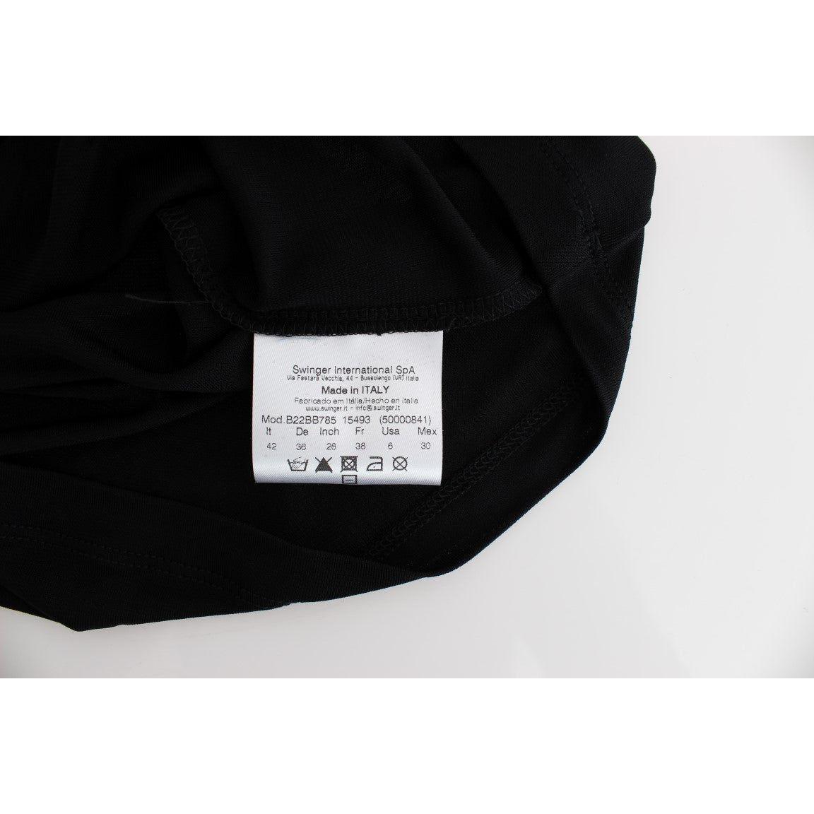 Roccobarocco Black Embellished Jersey Mini Sheath Short Dress