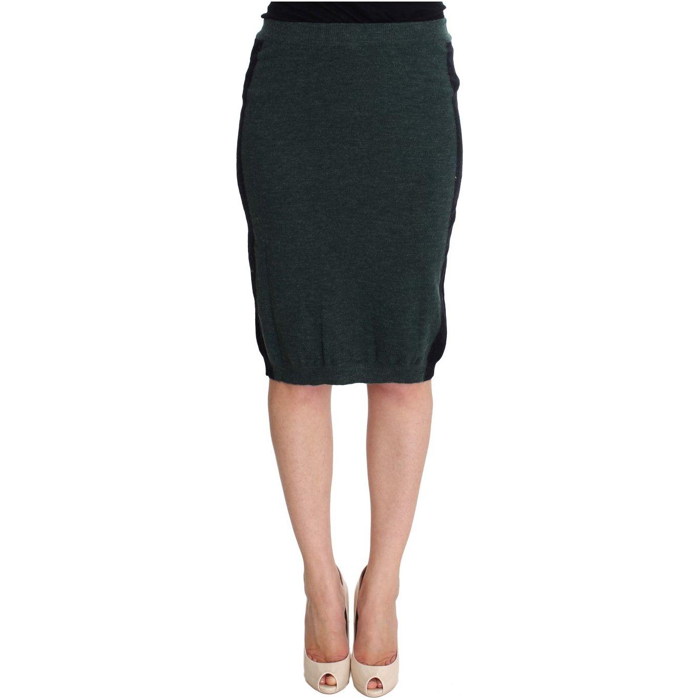 MILA SCHÖN Green Wool Blend Pencil Skirt MILA SCHÖN