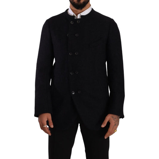 Dolce & Gabbana Gray Alpaca Button Down Men Coat Jacket Dolce & Gabbana