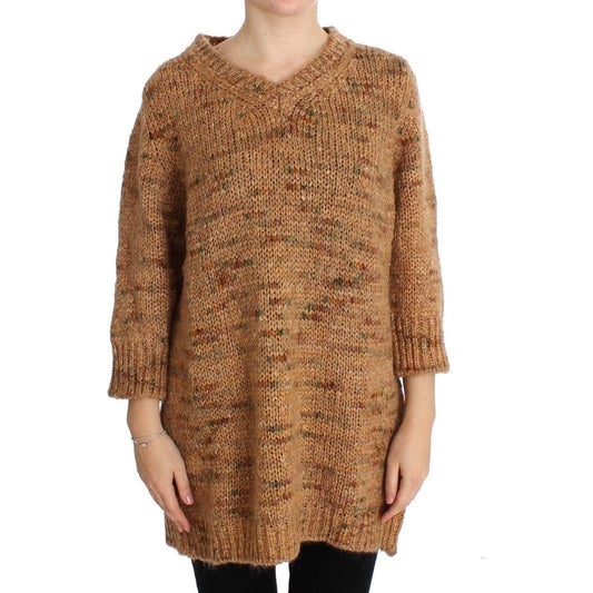 PINK MEMORIES Brown Wool Blend Knitted Oversize Sweater PINK MEMORIES
