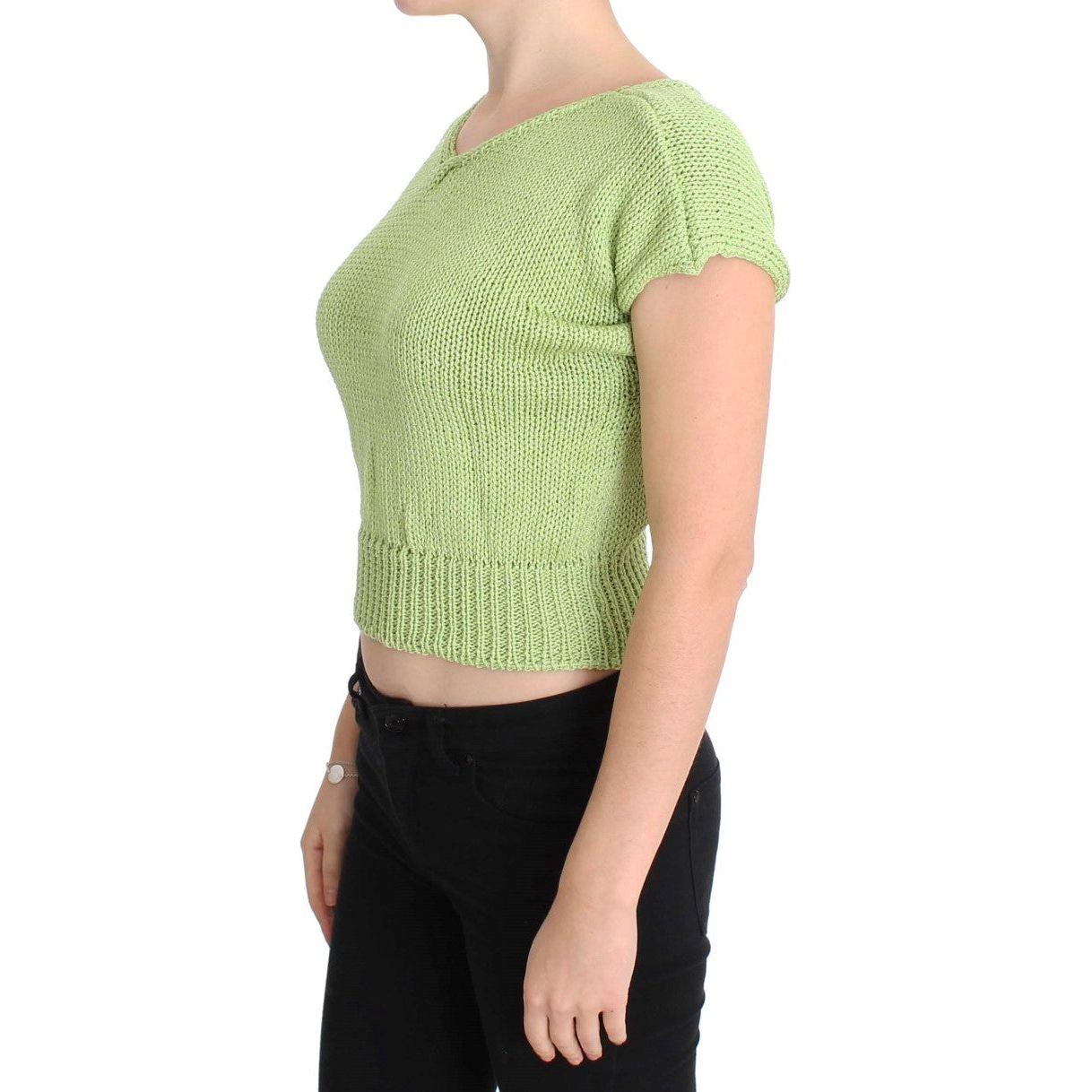 PINK MEMORIES Green Cotton Blend Knitted Sweater PINK MEMORIES
