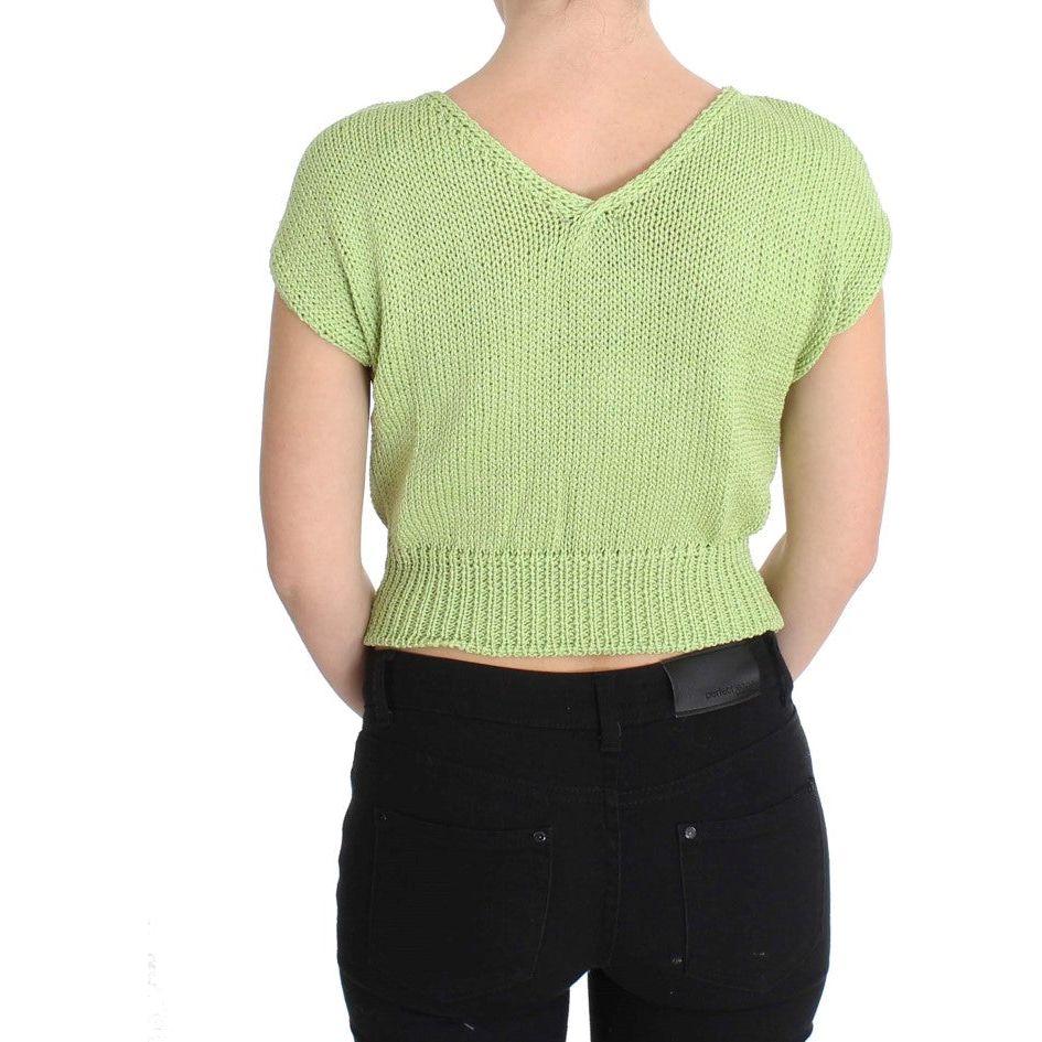 PINK MEMORIES Green Cotton Blend Knitted Sweater PINK MEMORIES