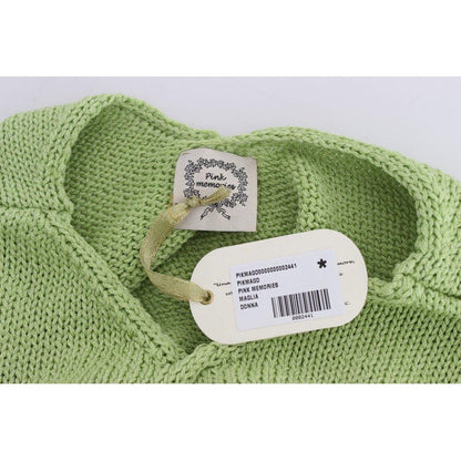 PINK MEMORIES Green Cotton Blend Knitted Sweater PINK MEMORIES