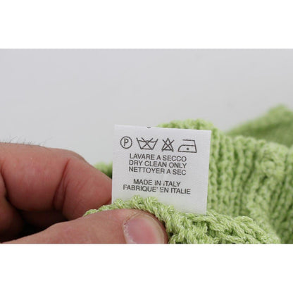 PINK MEMORIES Green Cotton Blend Knitted Sweater PINK MEMORIES