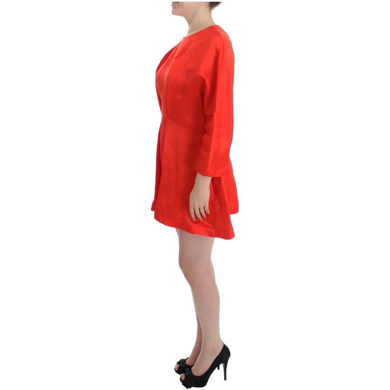 Fyodor Golan Red Mini Linen 3/4 Sleeve Sheath Dress Fyodor Golan