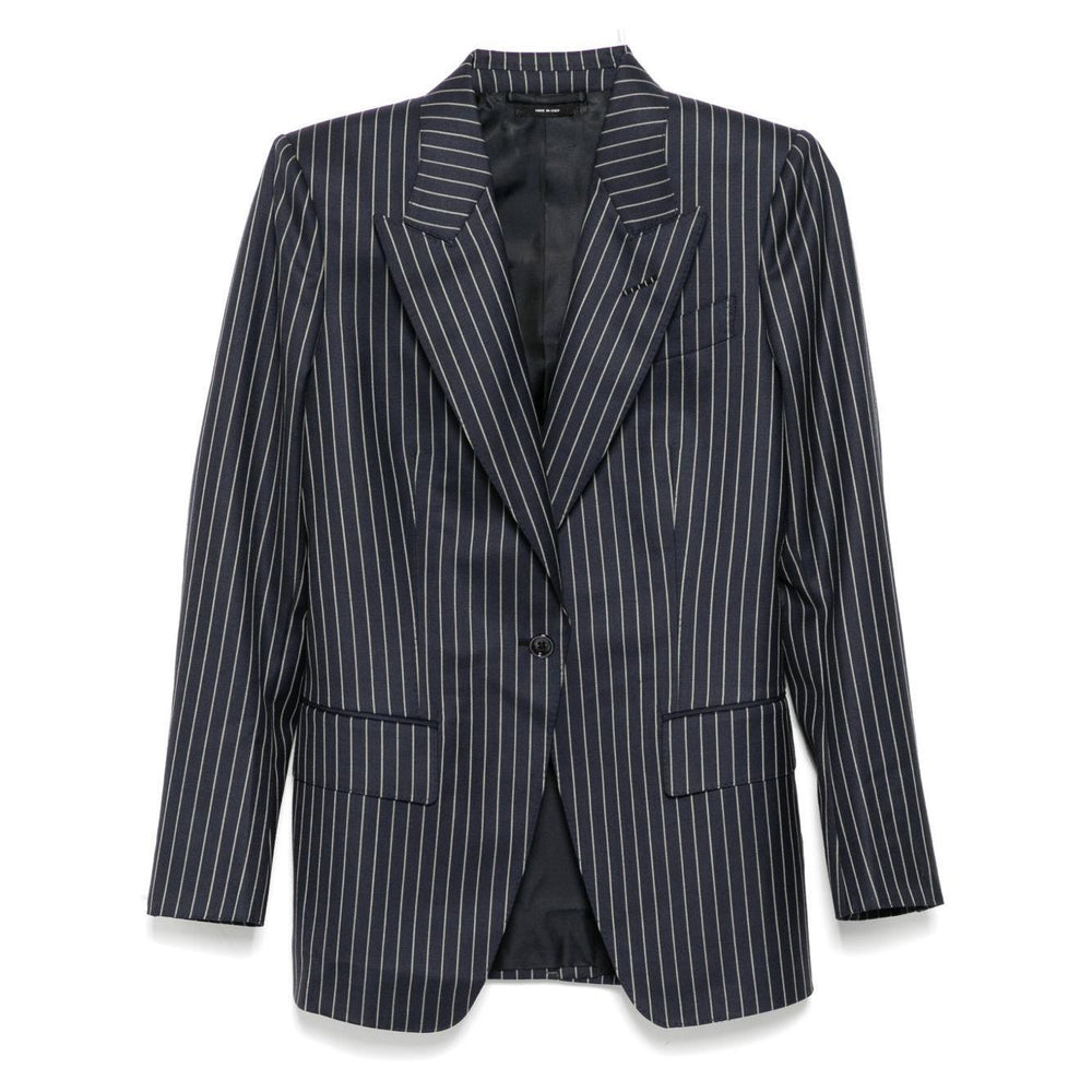 Tom Ford Pinstripe single-breasted blazer GI3005FAX1404ZHBBY-P25