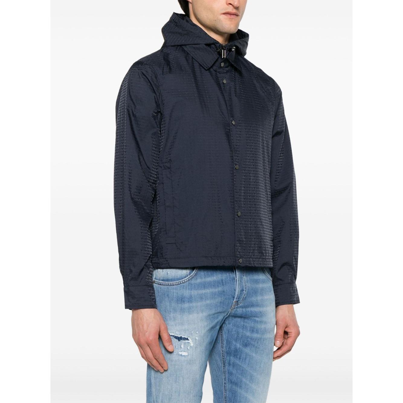Emporio Armani Blouson with internal nylon bib jacquard all-over lettering EM001003AF15384UB118-P25