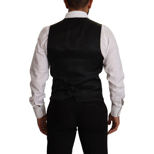 Dolce & Gabbana Blue Striped Wool Stretch Waistcoat Vest TSH7654 - 48