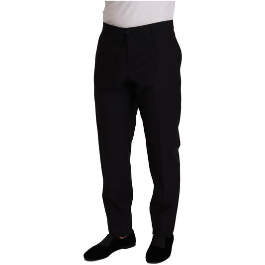 Dolce & Gabbana Blue Wool Silk Formal Trouser Dress Pants PAN72316 - 56