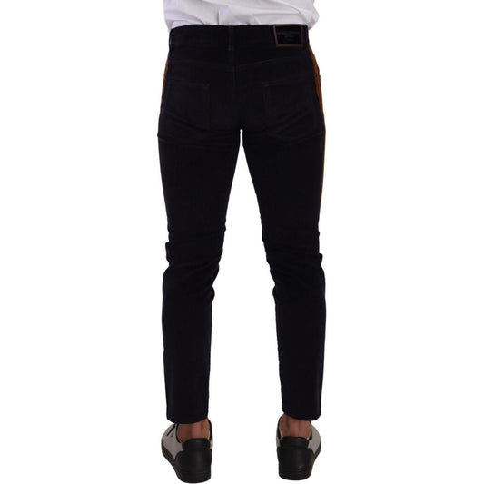 Dolce & Gabbana Blue Cotton Stretch Skinny Corduroy Jeans PAN72746 - 48
